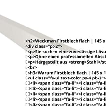 Firstblech flach | 145 x 145 mm | 150° | Stahl 0,50 mm | 25 µm Polyester | 9002 - Grauweiß #2