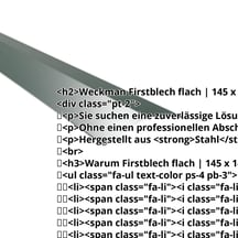 Firstblech flach | 145 x 145 mm | 150° | Stahl 0,50 mm | 60 µm Puramid | 6005 - Moosgrün #2