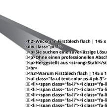 Firstblech flach | 145 x 145 mm | 150° | Stahl 0,50 mm | 60 µm TTHD | 7016 - Anthrazitgrau #2