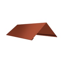 Firstblech flach | 145 x 145 x 2000 mm | 100° | Stahl 0,50 mm | 35 µm Mattpolyester | 750 - Ziegelrot #1