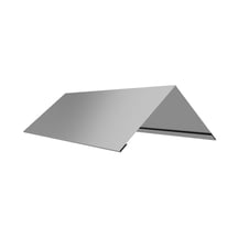 Firstblech flach | 145 x 145 x 2000 mm | 100° | Stahl 0,75 mm | 25 µm Polyester | 9006 - Weißaluminium #1