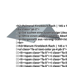 Firstblech flach | 145 x 145 x 2000 mm | 140° | Stahl 0,63 mm | 200 µm HPS Ultra® | 7040 - Fenstergrau #2