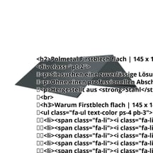 Firstblech flach | 145 x 145 x 2000 mm | 140° | Stahl 0,50 mm | 50 µm PURLAK® | 7016 - Anthrazitgrau #2