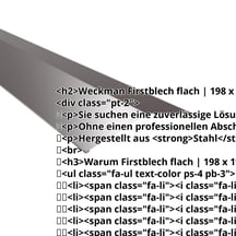 Firstblech flach | 198 x 198 mm | 150° | Stahl 0,50 mm | 60 µm TTHD | 8017 - Schokoladenbraun #2