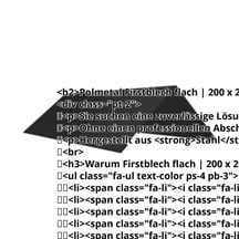 Firstblech flach | 200 x 200 x 2000 mm | 140° | Stahl 0,50 mm | 50 µm PURLAK® | 9005 - Tiefschwarz #2