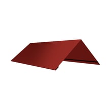 Firstblech flach | 200 x 200 x 2000 mm | 140° | Stahl 0,50 mm | 50 µm PURMAT® | 028 - Kirschrot #1