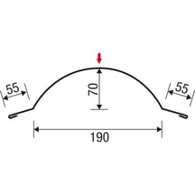 Firstblech halbrund | 1,86 m | Stahl 0,50 mm | 25 µm Polyester | 3005 - Weinrot #5