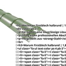 Firstblech halbrund | 1,86 m | Stahl 0,50 mm | 25 µm Polyester | 6011 - Resedagrün #2