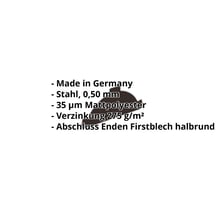 Firstblechendstück | Stahl 0,50 mm | 35 µm Mattpolyester | 32 - Dunkelbraun #2