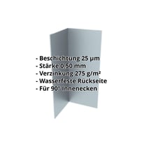 Innenecke | 100 x 100 x 2000 mm | Stahl 0,50 mm | 25 µm Polyester | 7000 - Fehgrau #2