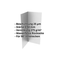 Innenecke | 100 x 100 x 2000 mm | Stahl 0,50 mm | 25 µm Polyester | 9006 - Weißaluminium #2