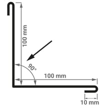 Innenecke | 100 x 100 x 2000 mm | Stahl 0,75 mm | 25 µm Polyester | 9010 - Reinweiß #2