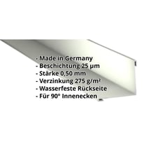 Innenecke | 115 x 115 x 2000 mm | Stahl 0,50 mm | 25 µm Polyester | 9002 - Grauweiß #2