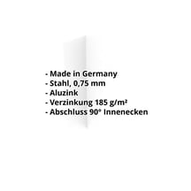 Innenecke | 150 x 150 x 2000 mm | Stahl 0,75 mm | Aluzink | Silbergrau #2
