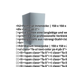 Innenecke | 150 x 150 x 2000 mm | Stahl 0,63 mm | 200 µm HPS Ultra® | 7040 - Fenstergrau #2