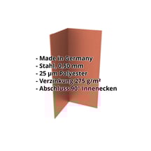 Innenecke | 150 x 150 x 2000 mm | Stahl 0,50 mm | 50 µm PURMAT® | 750 - Ziegelrot #2