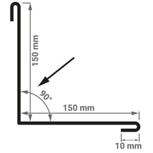 Innenecke | 150 x 150 x 2000 mm | Stahl 0,75 mm | 25 µm Polyester | 9010 - Reinweiß #2