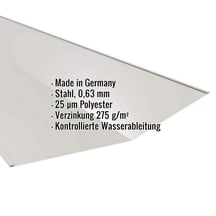 Kehlblech | 49 cm x 49 cm x 2,00 m | Stahl 0,63 mm | 25 µm Polyester | 9006 - Weißaluminium #2