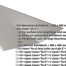 Kehlblech | 490 x 490 mm | Aluminium 0,70 mm | 25 µm Polyester | 9007 - Graualuminium #2