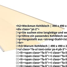 Kehlblech | 490 x 490 x 2000 mm | Stahl 0,50 mm | 25 µm Polyester | 1015 - Hellelfenbein #2