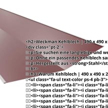 Kehlblech | 490 x 490 x 2000 mm | Stahl 0,50 mm | 25 µm Polyester | 3005 - Weinrot #2