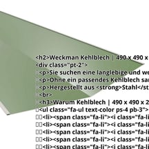 Kehlblech | 490 x 490 x 2000 mm | Stahl 0,50 mm | 25 µm Polyester | 6011 - Resedagrün #2