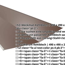 Kehlblech | 490 x 490 x 2000 mm | Stahl 0,50 mm | 25 µm Polyester | 8011 - Nussbraun #2