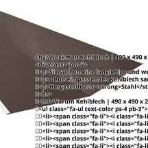 Kehlblech | 490 x 490 x 2000 mm | Stahl 0,50 mm | 35 µm Mattpolyester | 32 - Dunkelbraun #2