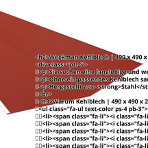 Kehlblech | 490 x 490 x 2000 mm | Stahl 0,50 mm | 80 µm Shimoco | 3009 - Oxidrot #2