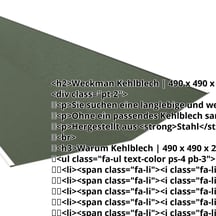 Kehlblech | 490 x 490 x 2000 mm | Stahl 0,50 mm | 80 µm Shimoco | 6020 - Chromoxidgrün #2