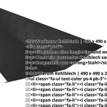 Kehlblech | 490 x 490 x 2000 mm | Stahl 0,50 mm | 80 µm Shimoco | 9005 - Tiefschwarz #2