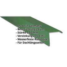 Ortgangwinkel | 115 x 115 mm | Stahl 0,50 mm | 25 µm Polyester | 6002 - Laubgrün #2