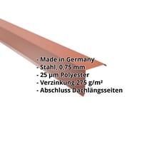 Ortgangwinkel | 115 x 115 mm | Stahl 0,75 mm | 25 µm Polyester | 8004 - Kupferbraun #2