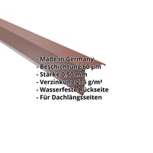 Ortgangwinkel | 115 x 115 mm | Stahl 0,50 mm | 60 µm Puramid | 8012 - Rotbraun #2