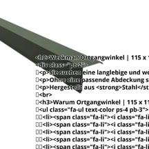 Ortgangwinkel | 115 x 115 mm | Stahl 0,50 mm | 80 µm Shimoco | 6020 - Chromoxidgrün #2