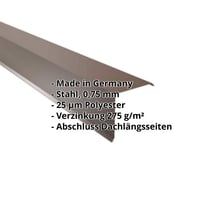 Ortgangwinkel | 150 x 150 mm | Stahl 0,75 mm | 25 µm Polyester | 8011 - Nussbraun #2