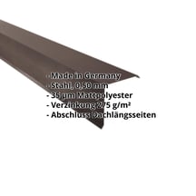 Ortgangwinkel | 150 x 150 mm | Stahl 0,50 mm | 35 µm Mattpolyester | 32 - Dunkelbraun #2