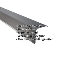 Ortgangwinkel | 150 x 150 mm | Stahl 0,50 mm | 60 µm Puramid | 7016 - Anthrazitgrau #2