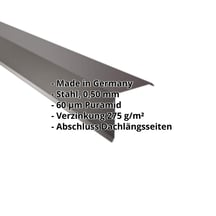 Ortgangwinkel | 150 x 150 mm | Stahl 0,50 mm | 60 µm Puramid | 8017 - Schokoladenbraun #2