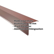 Ortgangwinkel | 150 x 150 mm | Aluminium 0,70 mm | 25 µm Polyester | 8012 - Rotbraun #2