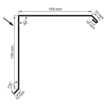 Ortgangwinkel | 150 x 150 x 2000 mm | Stahl 0,50 mm | 50 µm PURMAT® | 033 - Schwarz #3