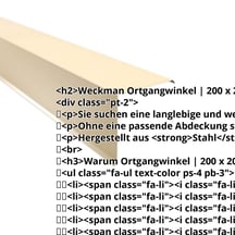 Ortgangwinkel | 200 x 200 mm | Stahl 0,63 mm | 25 µm Polyester | 1015 - Hellelfenbein #2