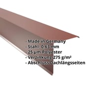 Ortgangwinkel | 200 x 200 mm | Stahl 0,63 mm | 25 µm Polyester | 8012 - Rotbraun #2