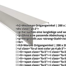 Ortgangwinkel | 200 x 200 mm | Stahl 0,63 mm | 25 µm Polyester | 9006 - Weißaluminium #2