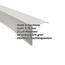 Ortgangwinkel | 200 x 200 mm | Stahl 0,75 mm | 25 µm Polyester | 9002 - Grauweiß #2