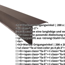 Ortgangwinkel | 200 x 200 mm | Stahl 0,50 mm | 35 µm Mattpolyester | 32 - Dunkelbraun #2