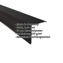 Ortgangwinkel | 200 x 200 mm | Stahl 0,50 mm | 35 µm Mattpolyester | 33 - Schwarz #2