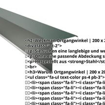 Ortgangwinkel | 200 x 200 mm | Stahl 0,50 mm | 60 µm TTHD | 6005 - Moosgrün #2