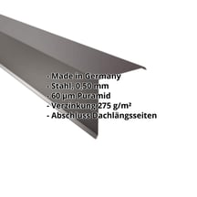 Ortgangwinkel | 200 x 200 mm | Stahl 0,50 mm | 60 µm Puramid | 8017 - Schokoladenbraun #2