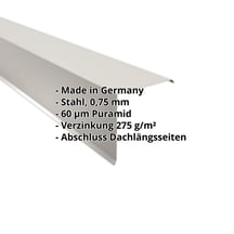 Ortgangwinkel | 200 x 200 mm | Stahl 0,75 mm | 60 µm Puramid | 9002 - Grauweiß #2
